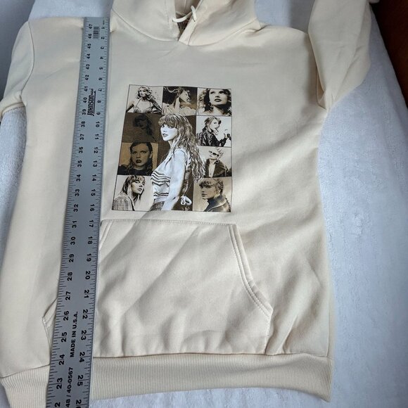 Taylor Swift The Eras Tour Womens Beige Drawstrings Neck Pullover Hoodie Medium - Picture 6 of 7